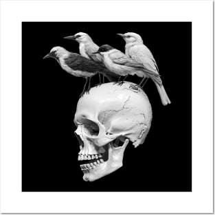 Skull and Birds Posters and Art
